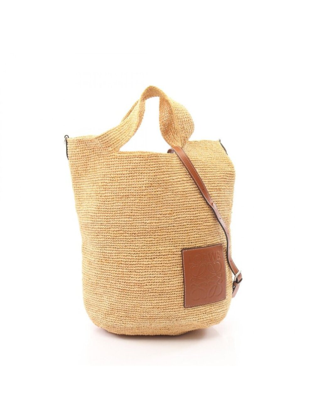 Loewe Handbag Slit Bag Beige Brown Leather